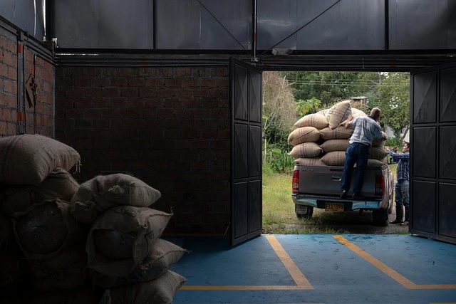 Warehouse with agricultural products